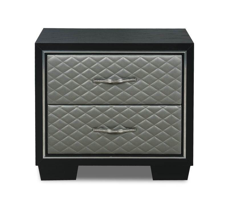 LUXOR NIGHTSTAND-BLACK/SILVER