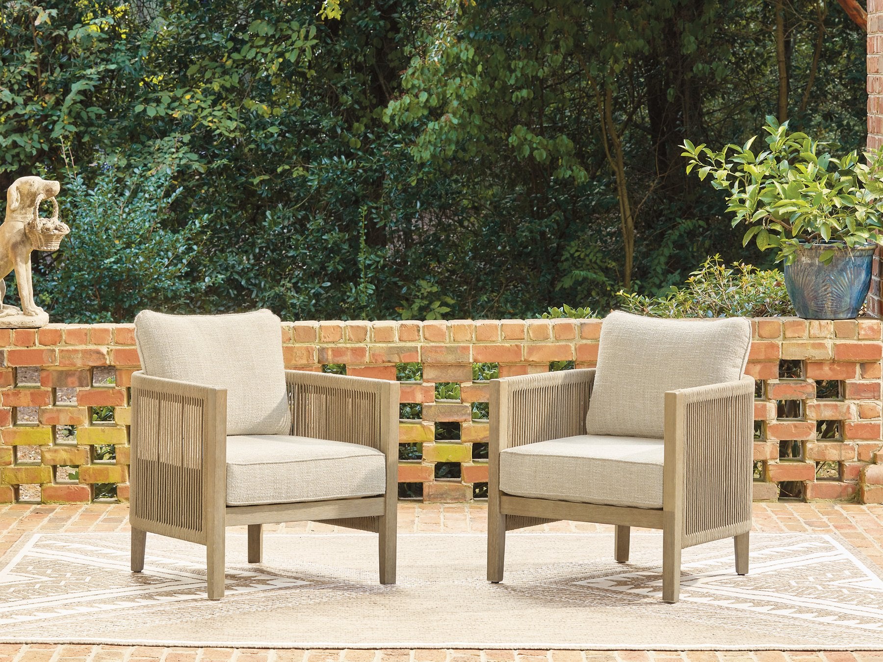 Spooners Cove Outdoor Lounge Chair with Cushion (Set of 2)