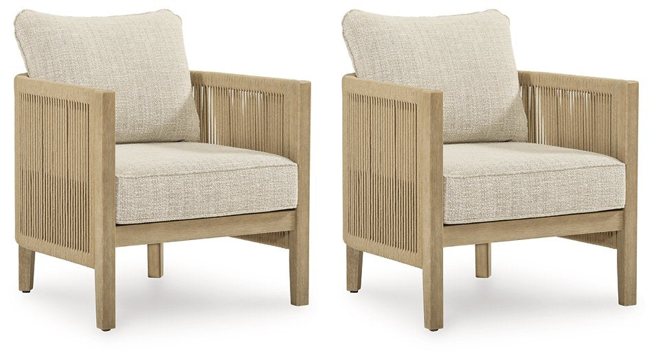 Spooners Cove Outdoor Lounge Chair with Cushion (Set of 2)