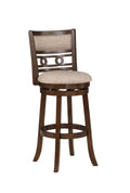 Gia 29" Swivel Barstool-Cherry W/Brown Fabric Seat