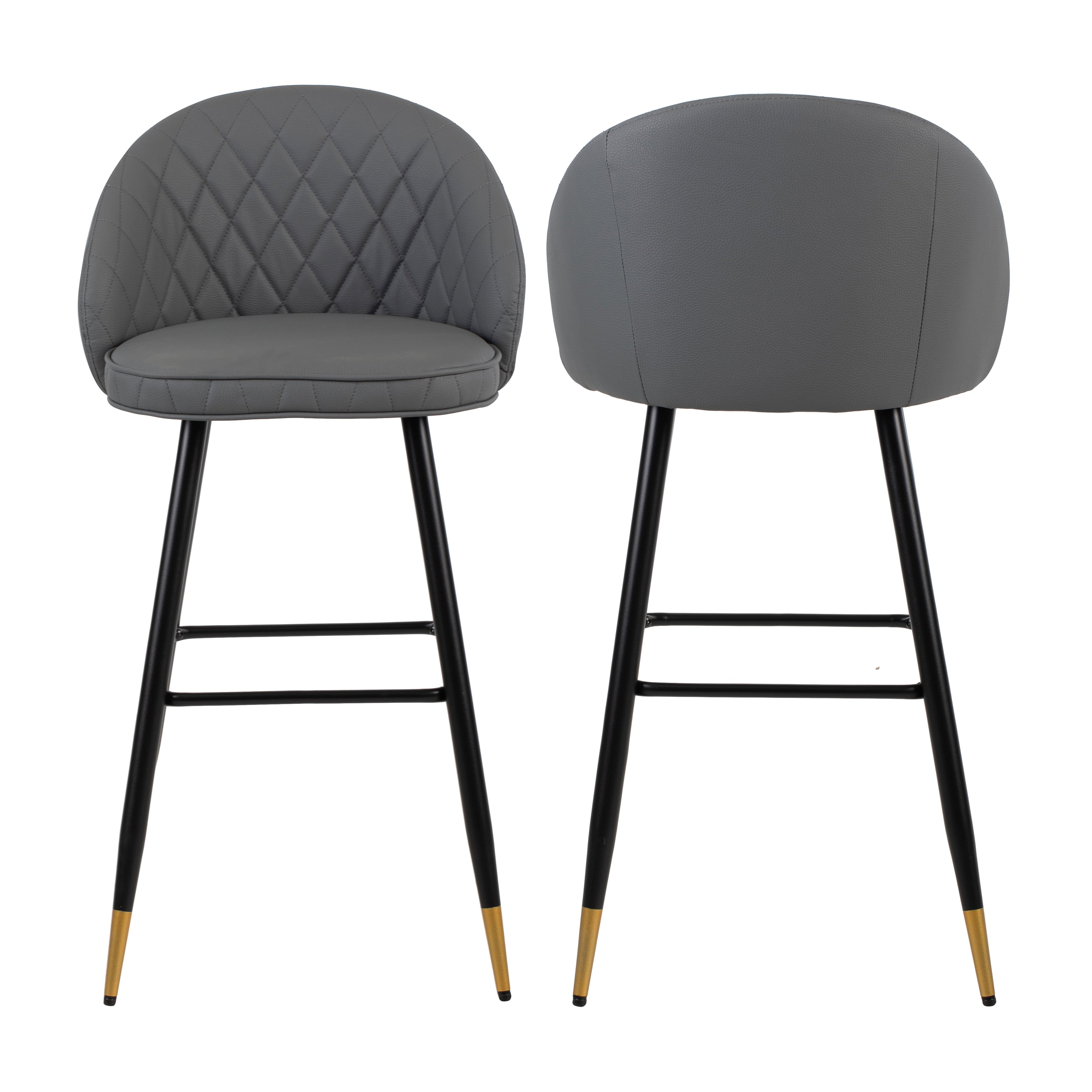 Oliver Gray Vegan Leather Bar Chair (2 Per Carton)