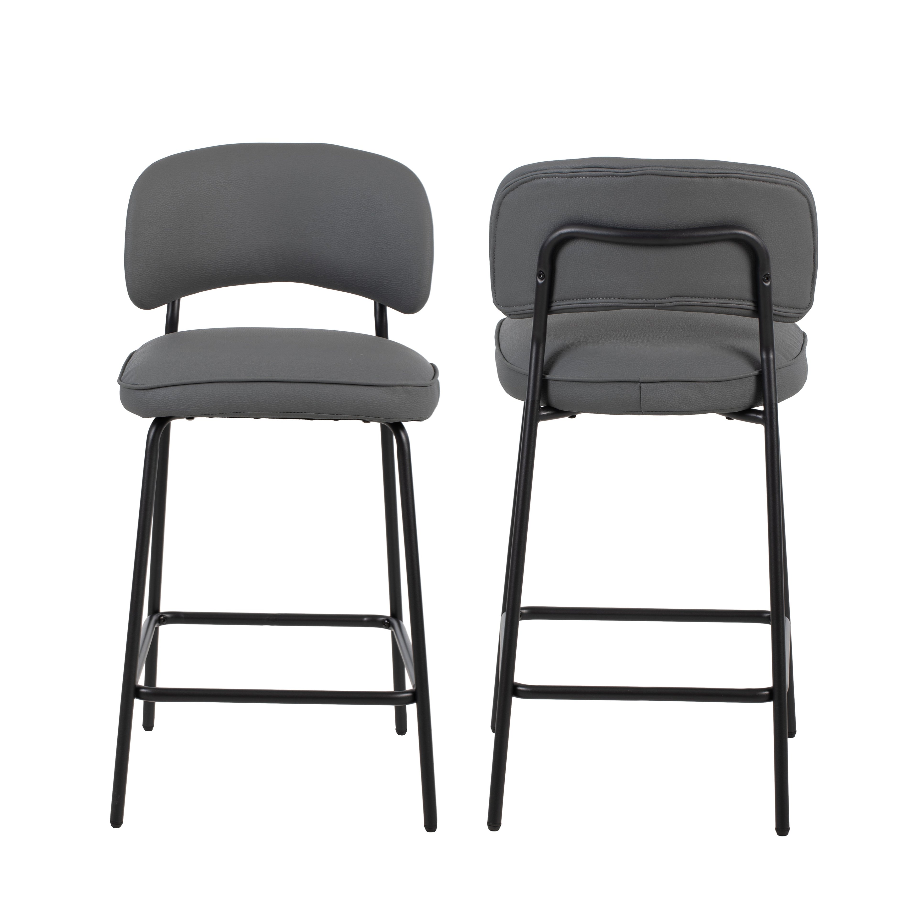 Blythe Gray Vegan Leather Counter Chair (2 Per Carton)