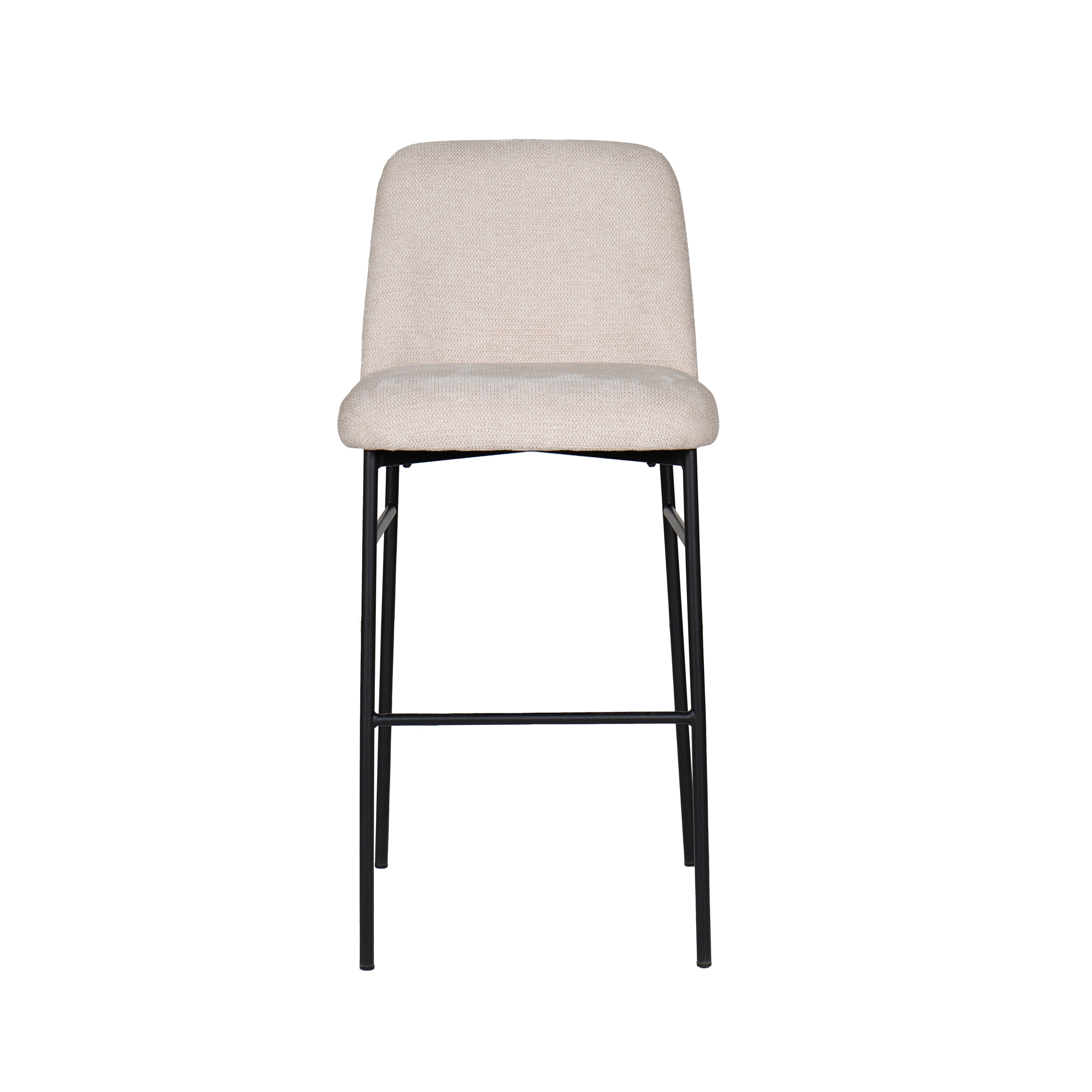 Erik Bar Chair W/ Black Metal Frame- Beige (2 Per Carton)
