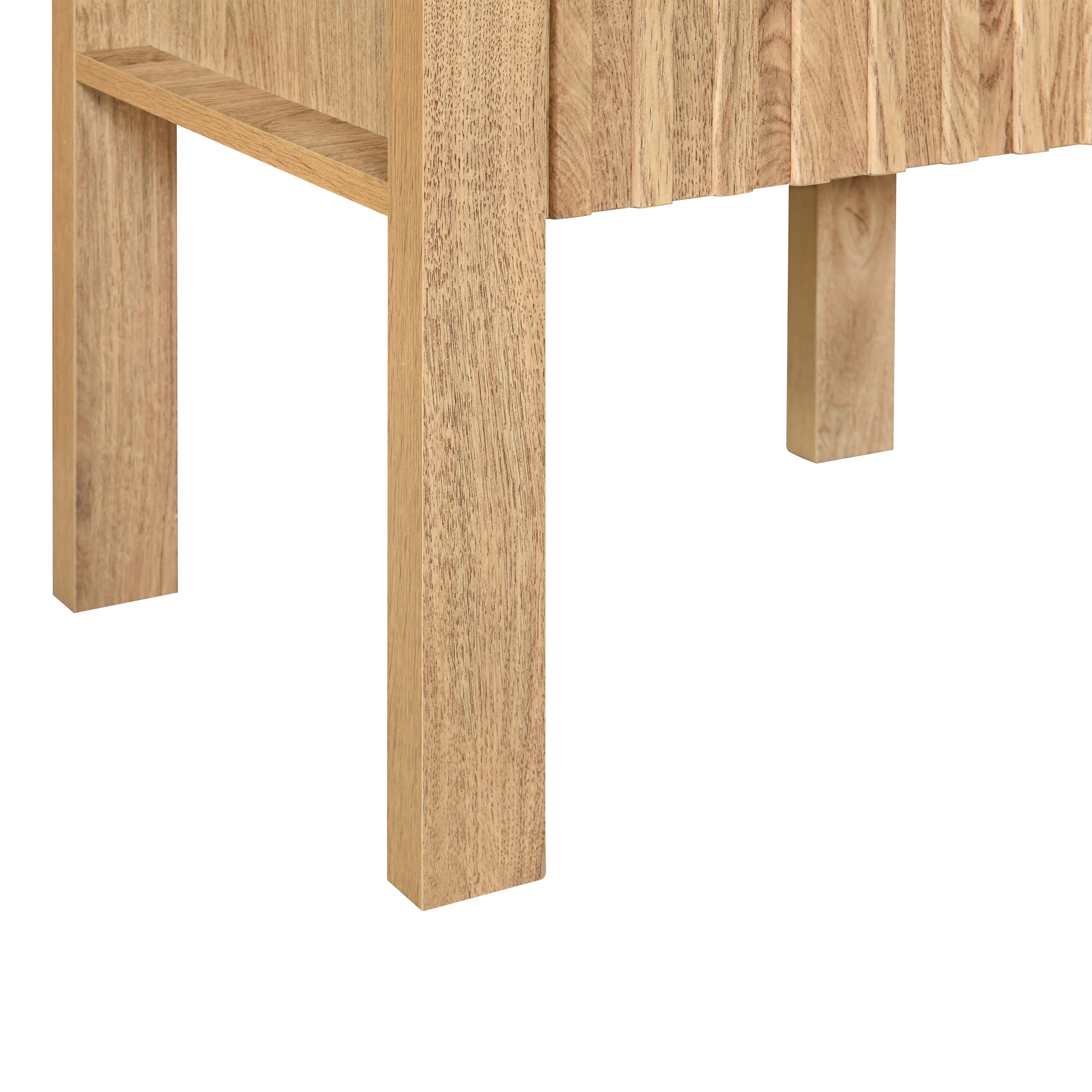 Thayer One Drawer End Table/Bedside Table-Natural
