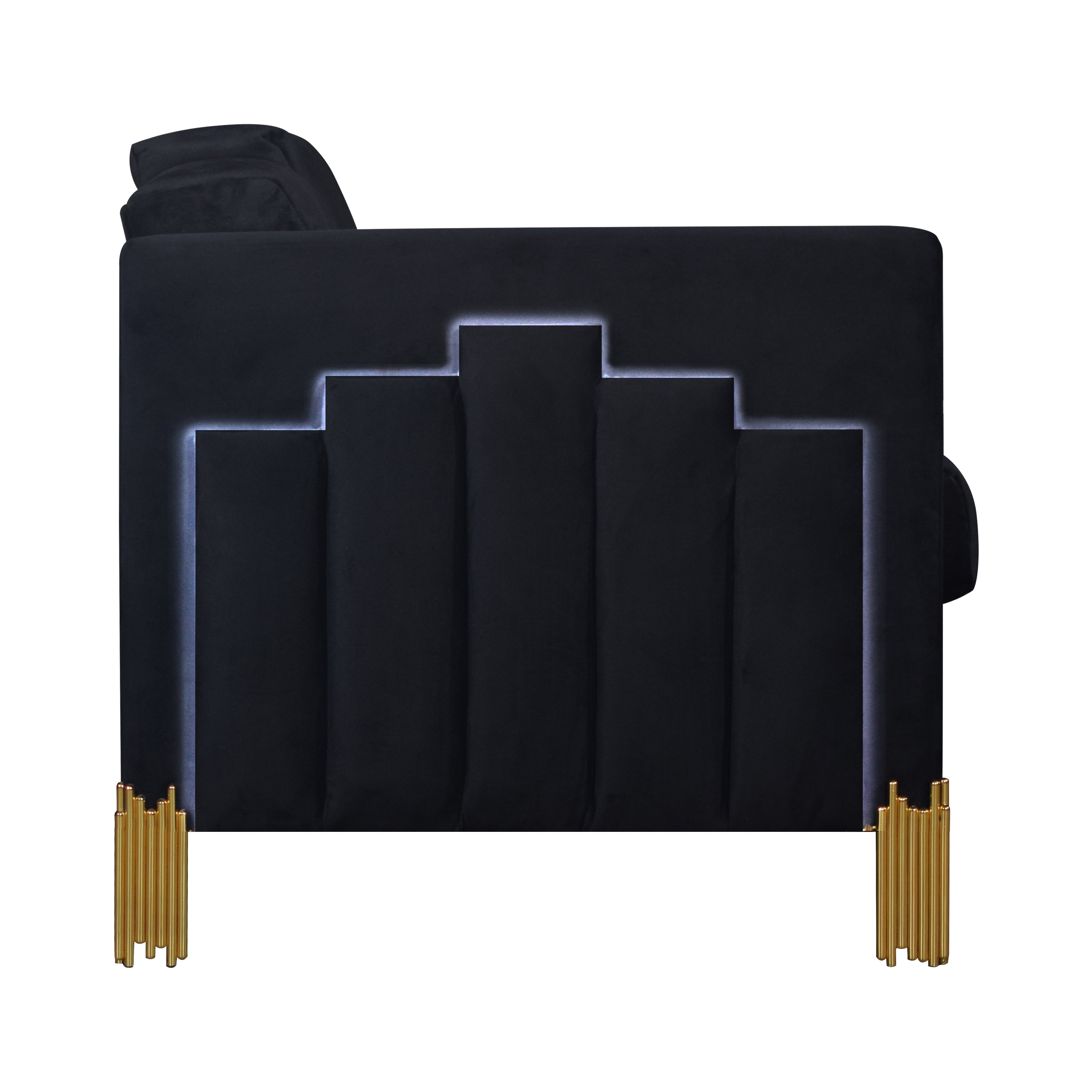 Empire Lighted Chair-Black