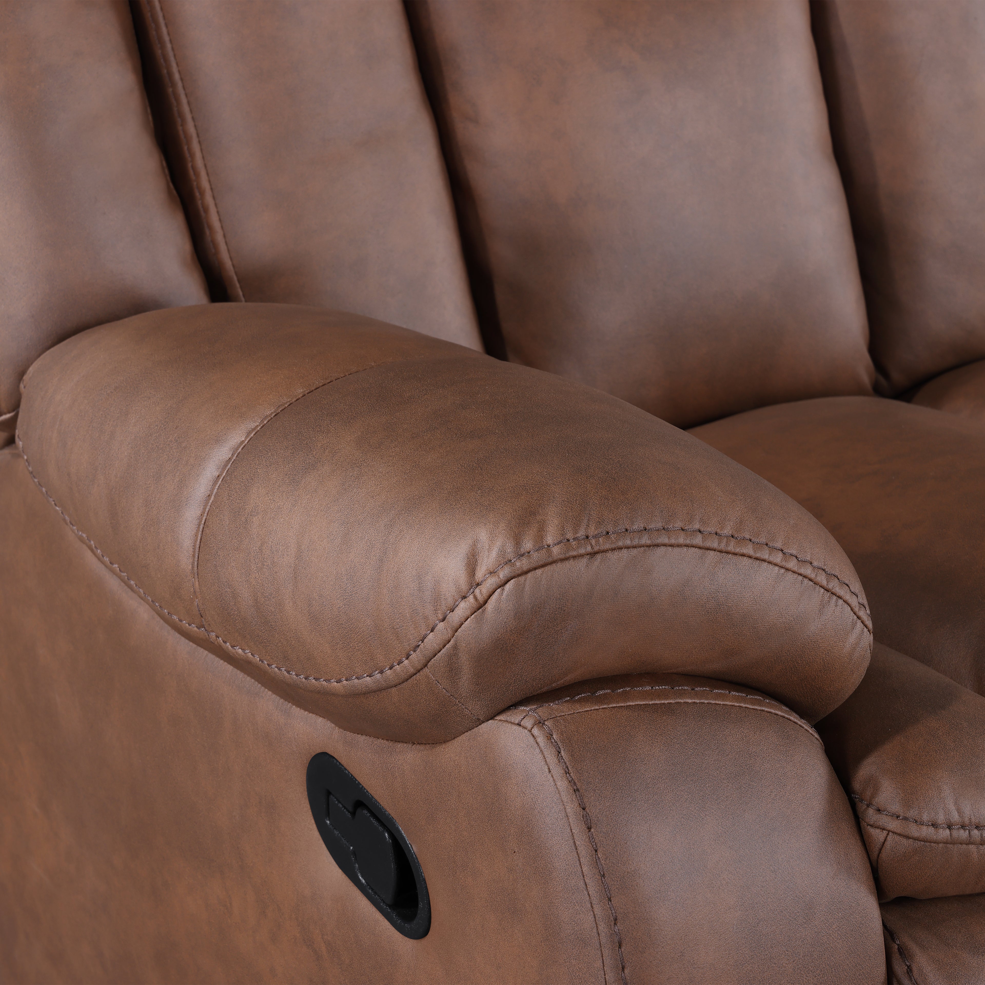 Morello Console Loveseat W/ Dual Recliners-Brown