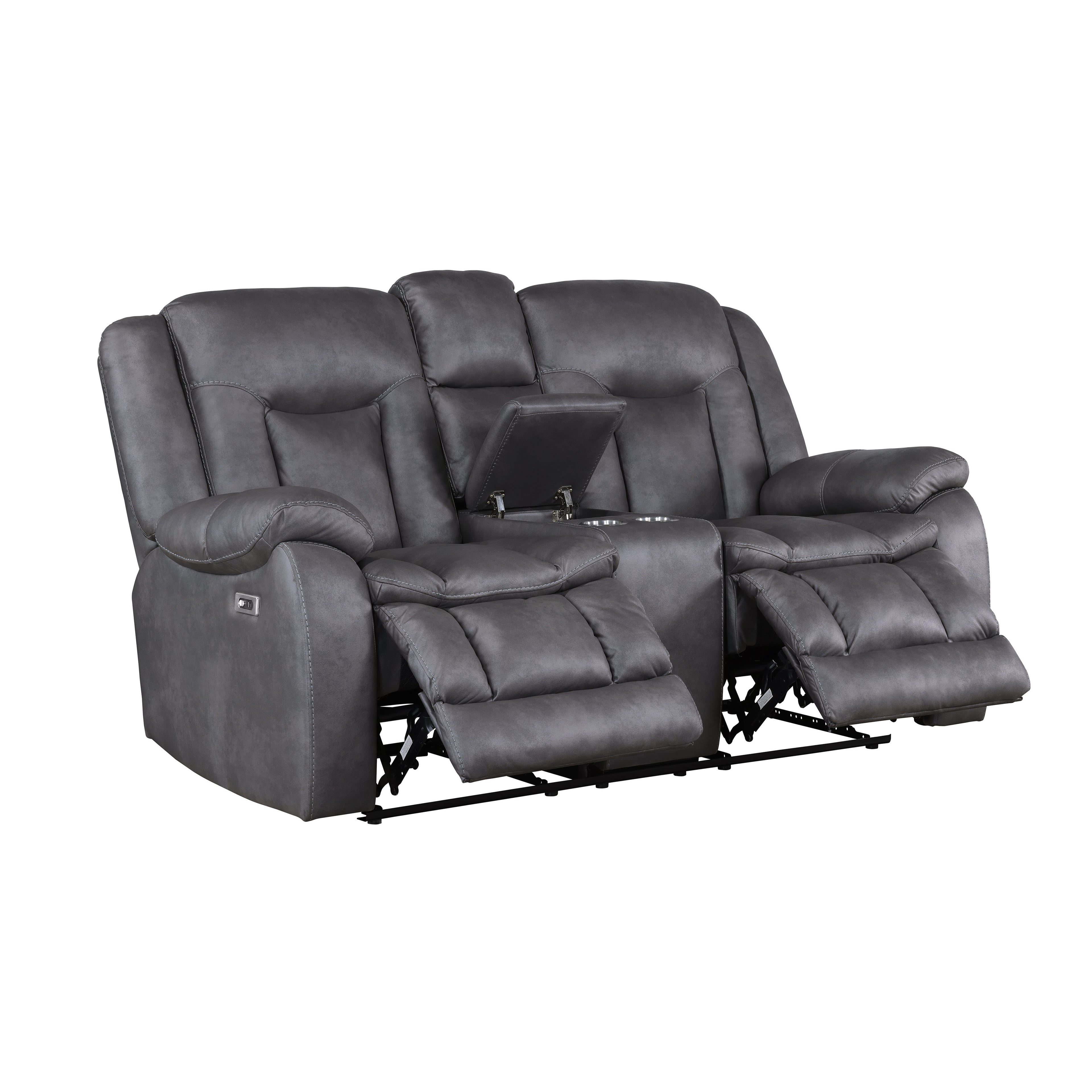 Morello Console Loveseat W/Pwr Fr-Gray