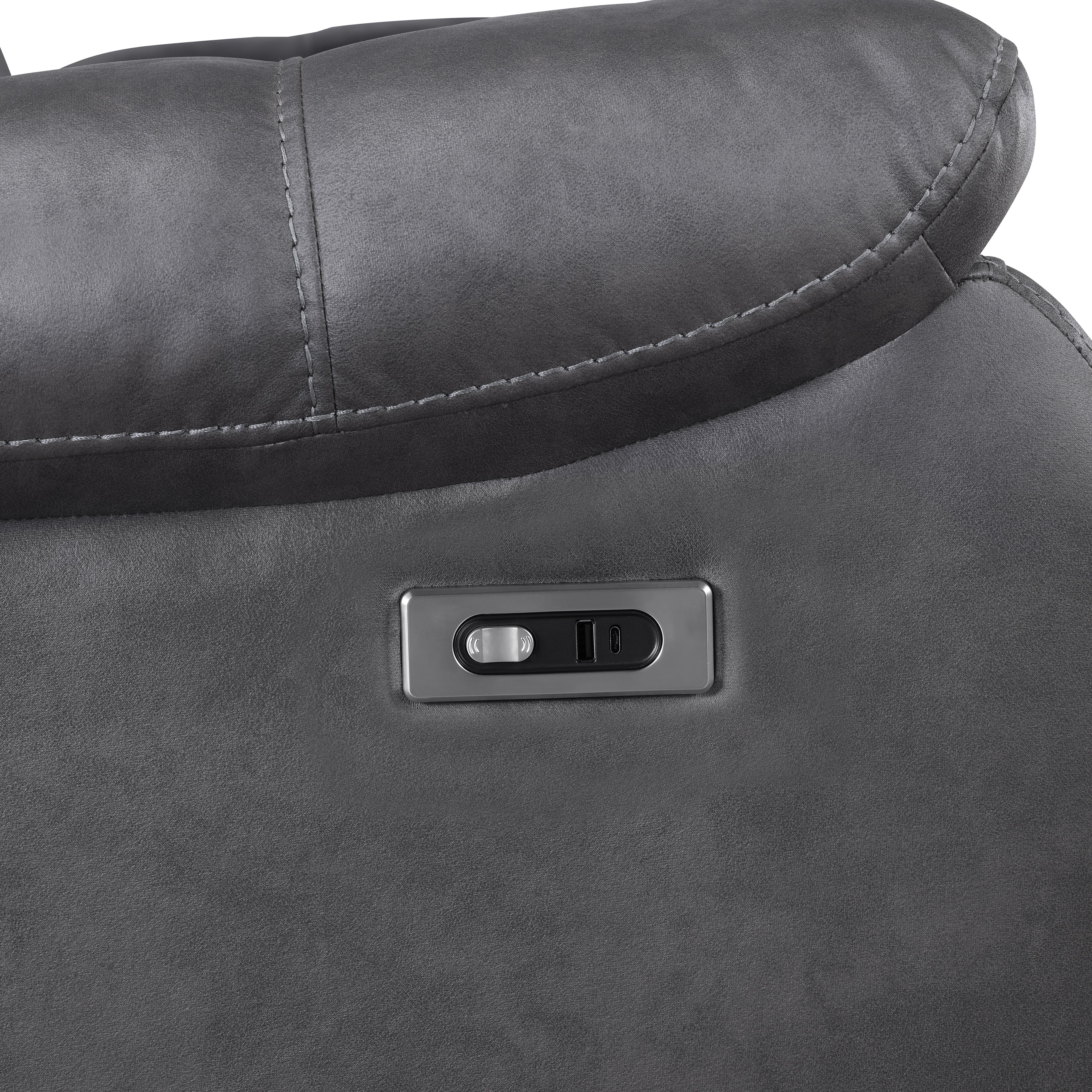 Morello Console Loveseat W/Pwr Fr-Gray
