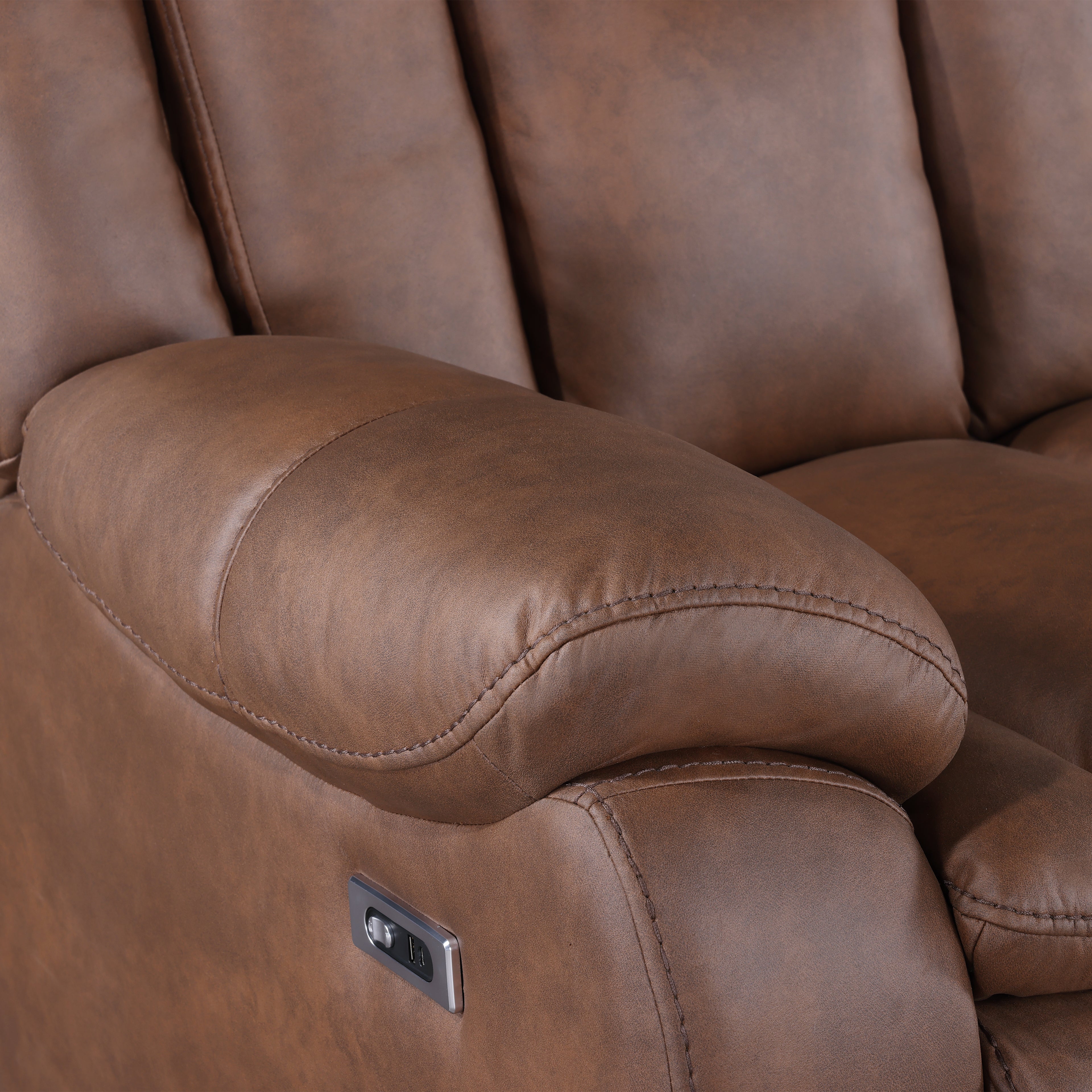 Morello Sofa W/Pwr Fr- Brown
