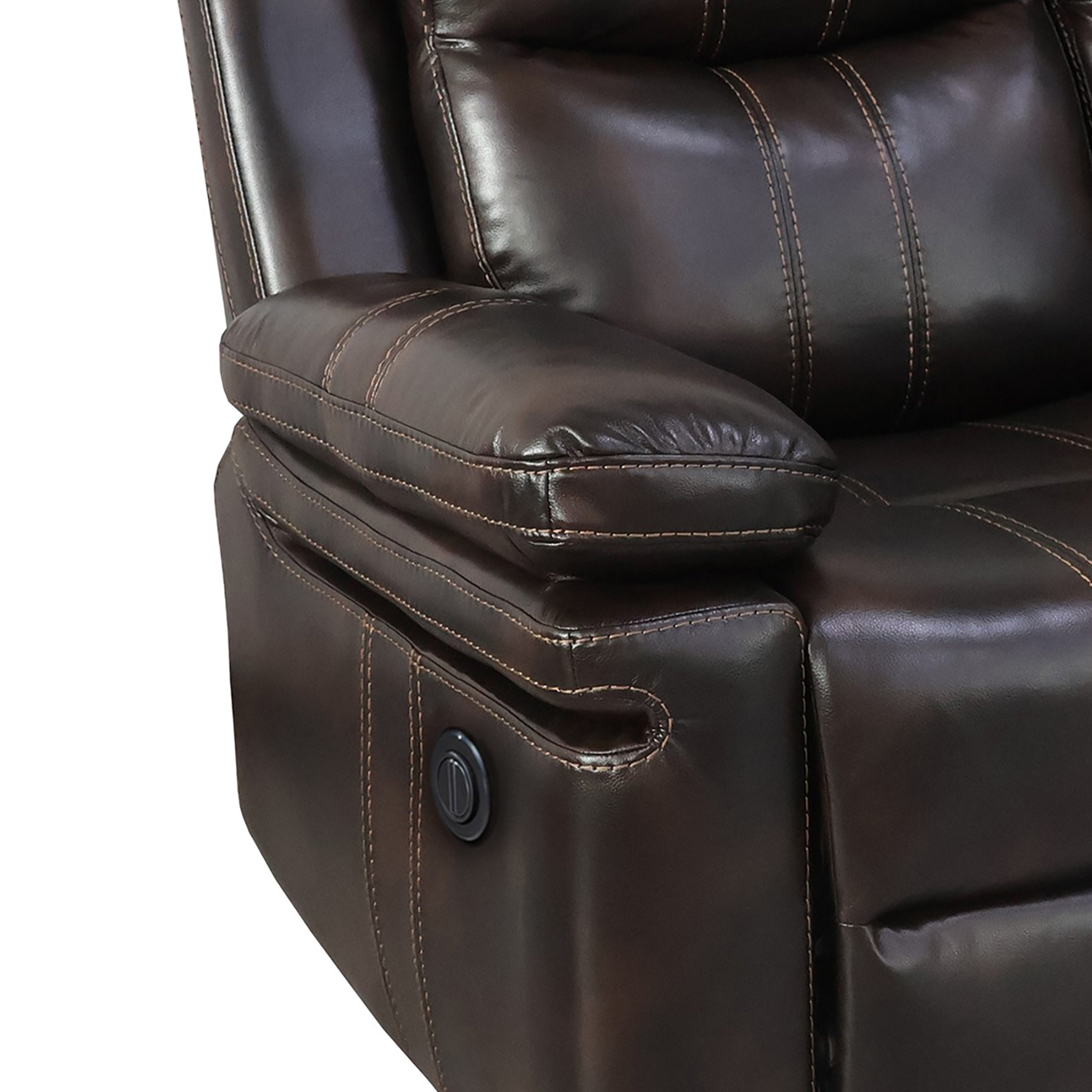 Kellen Sofa W/ Drop Down Tray & Pwr Fr-Brown