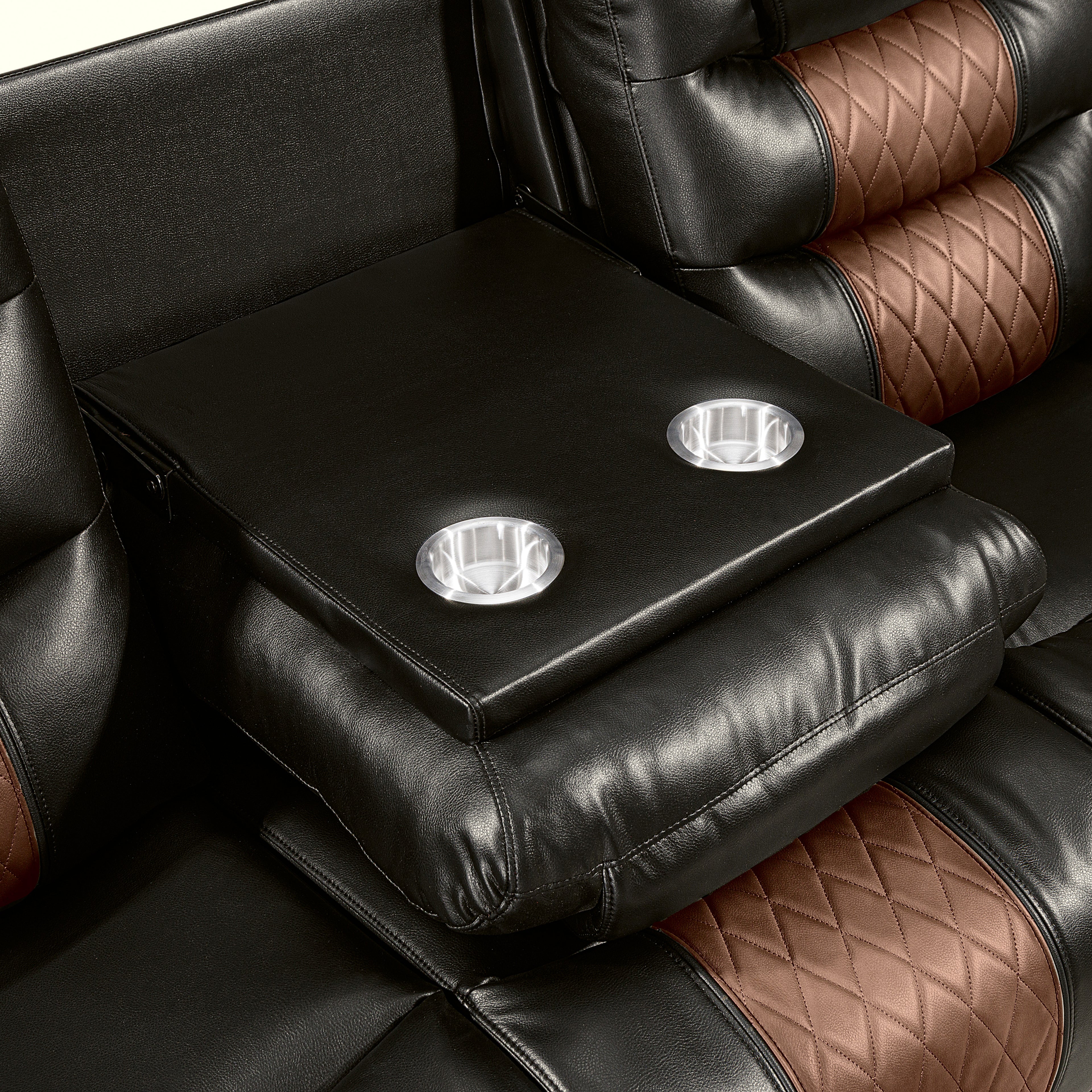 Nikko Sofa W/Dual Recliner-Brown