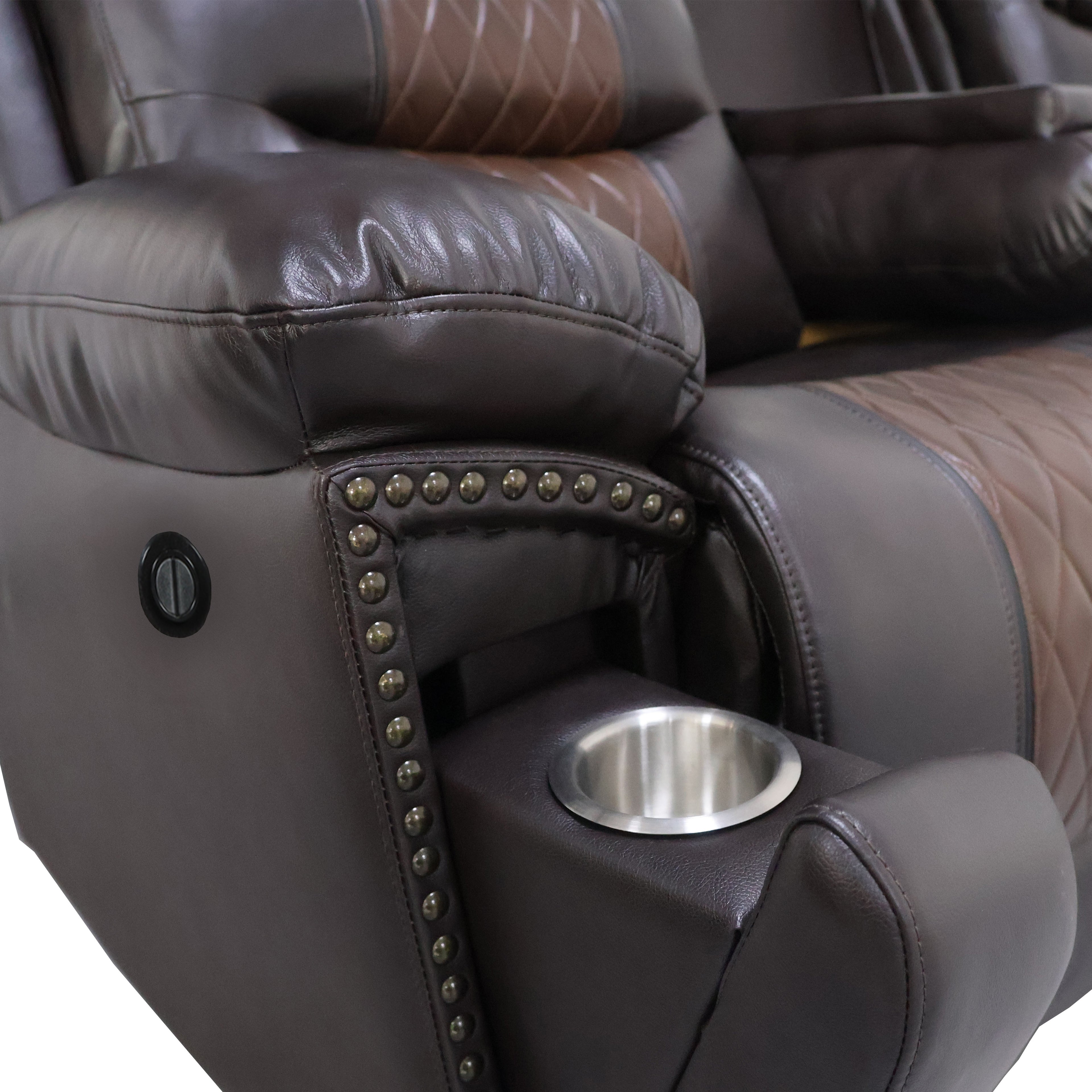 Nikko Sofa W/Pwr Fr-Brown