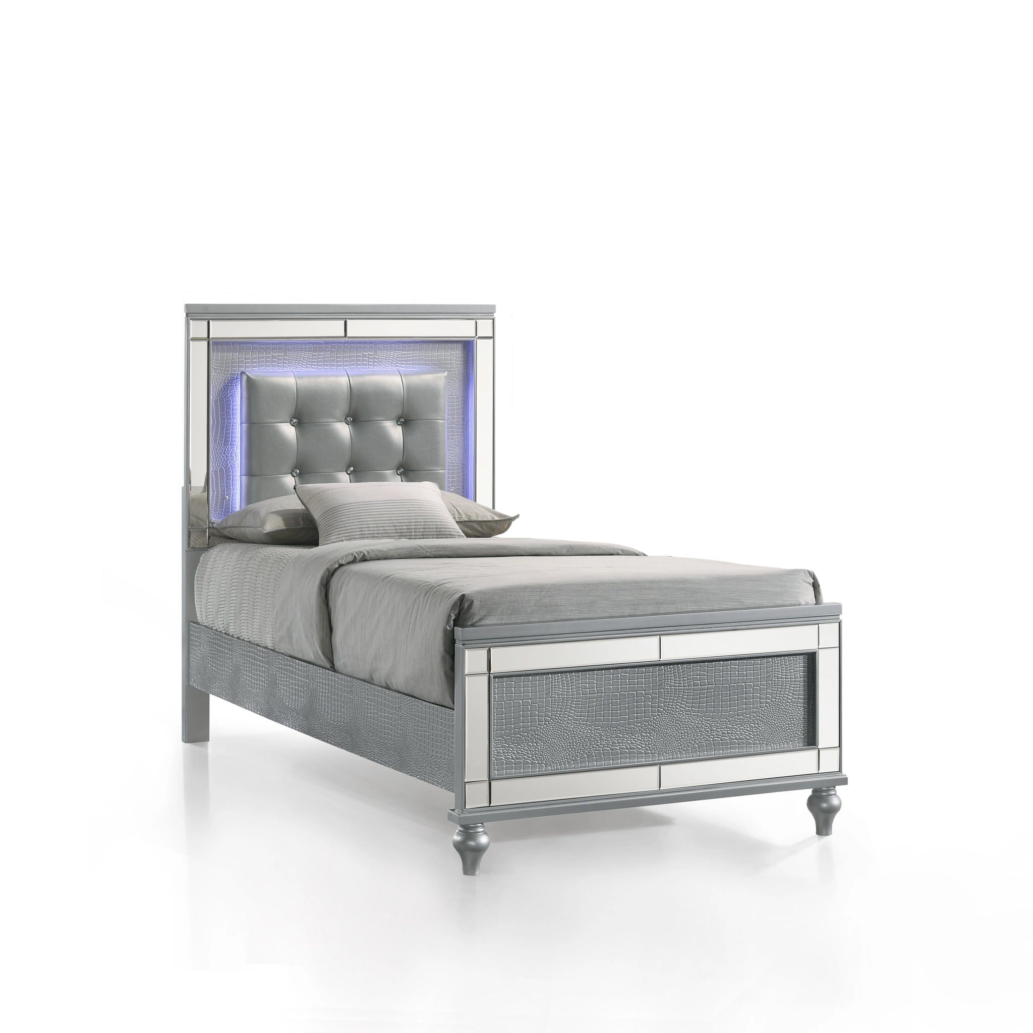 VALENTINO Eastern King-California King K LIGHTED HEADBOARD-SILVER