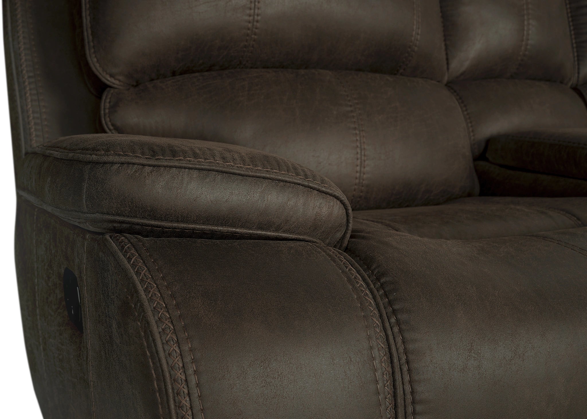 Brookings Console Loveseat W/ Dual Recliners-Brown