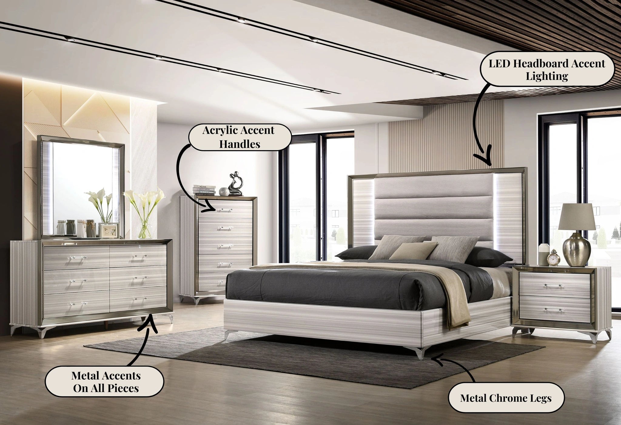 Zambrano White Bed Group