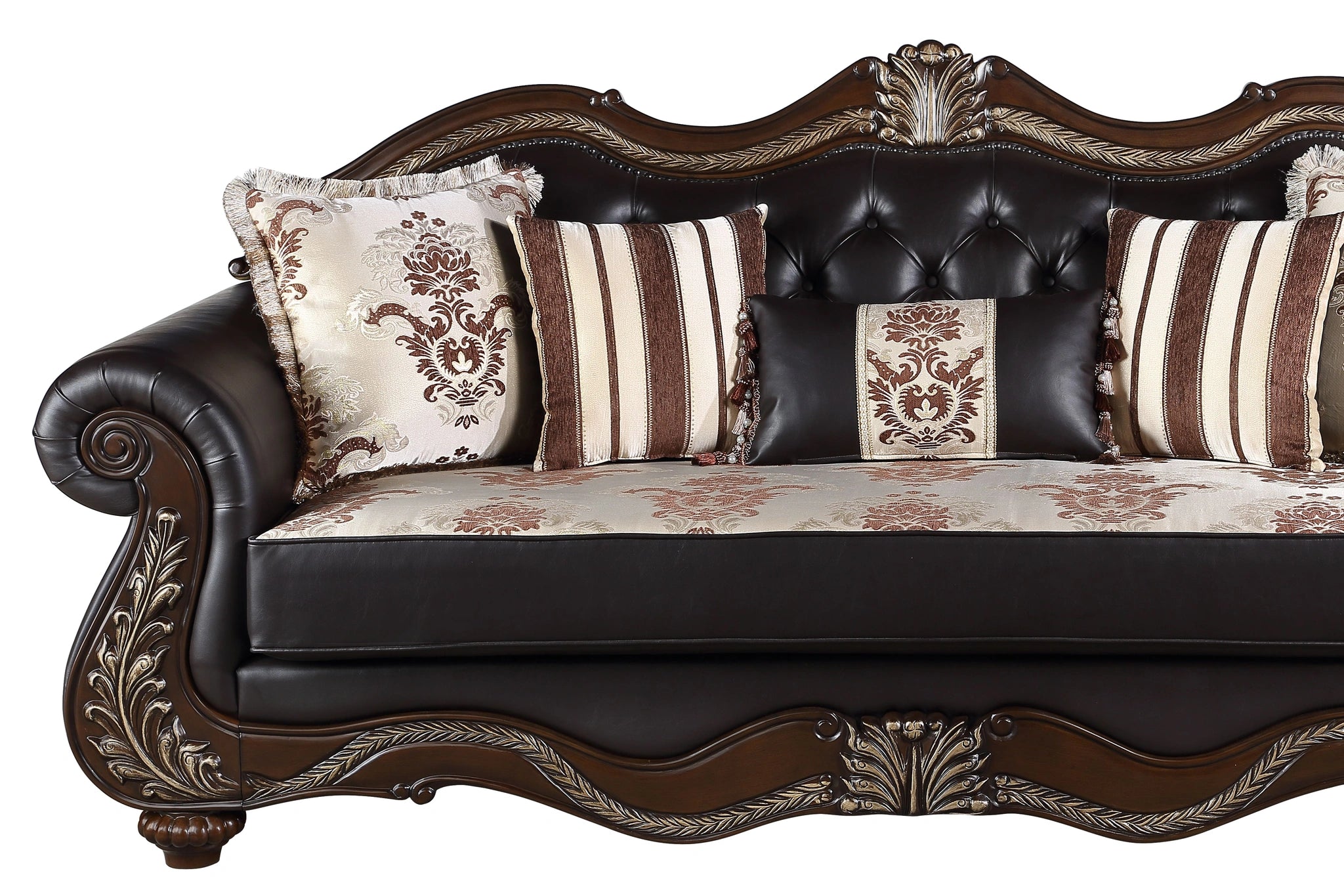 Maximus Sofa Frame, Seat Cushions, Arms, Legs & 5 Pillows