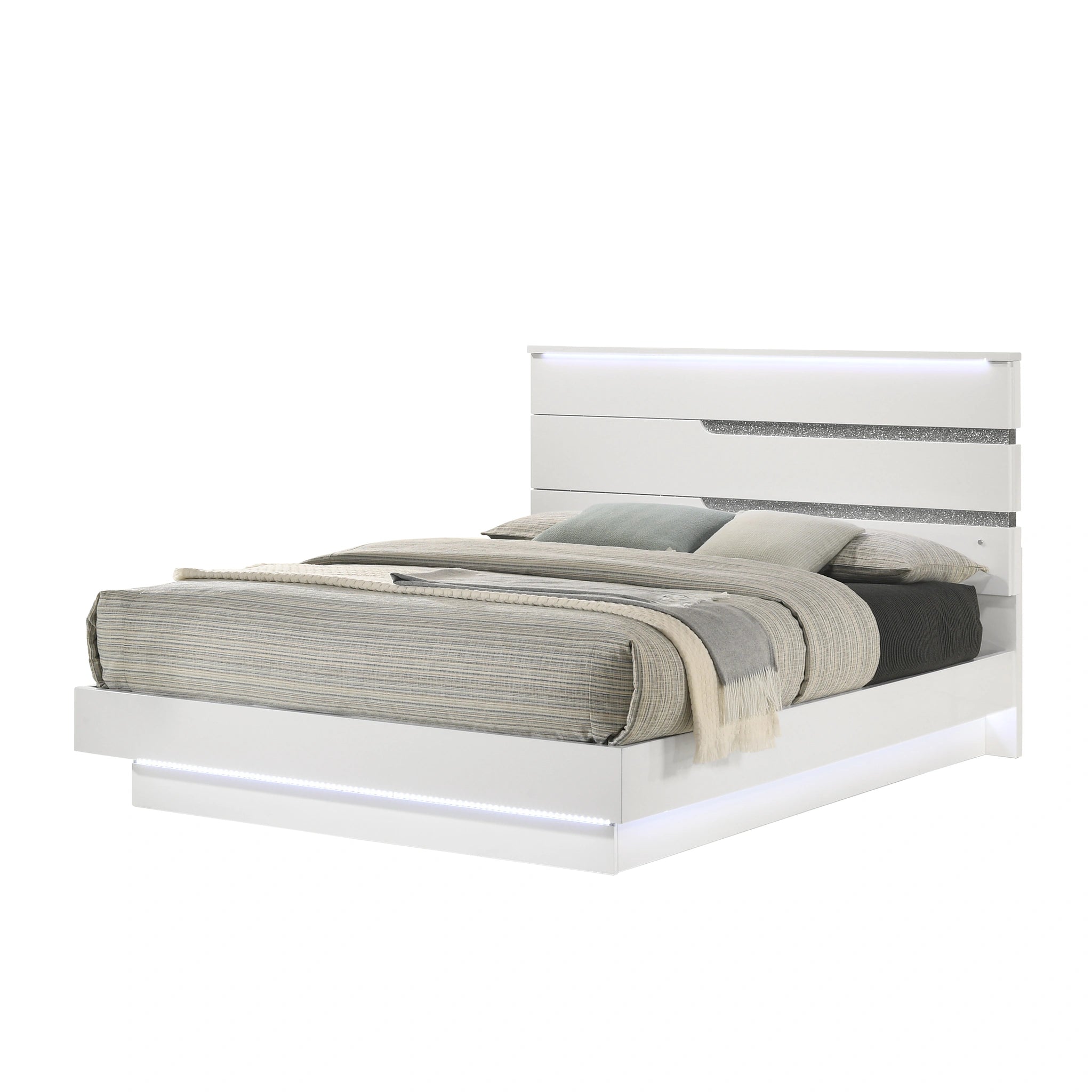 PARADOX Eastern King EK PLATFORM BED RAILS & SLATS-WHITE