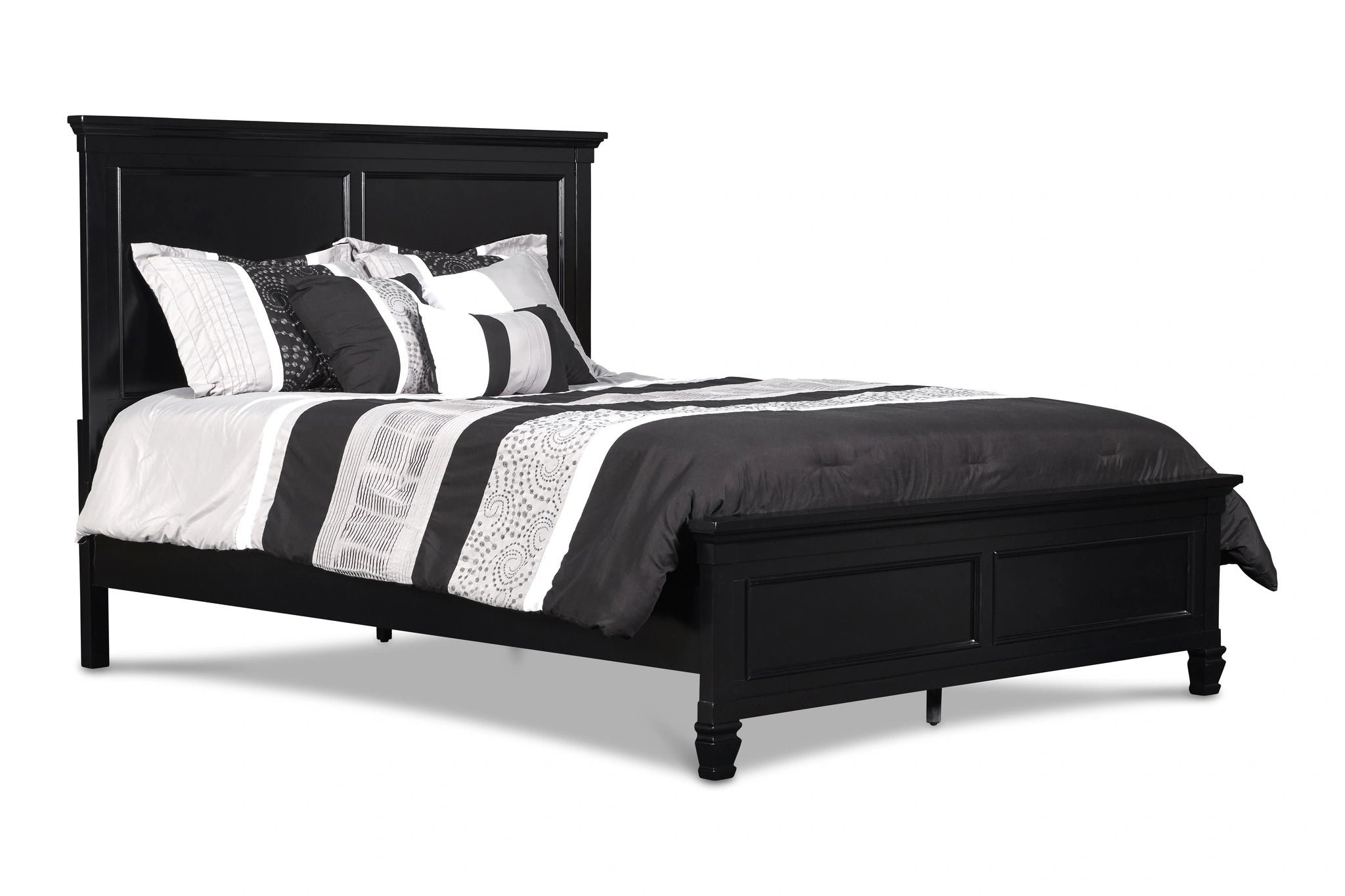 TAMARACK Eastern King-California King EK/WK HEADBOARD, FOOTBOARD & SLATS- BLACK