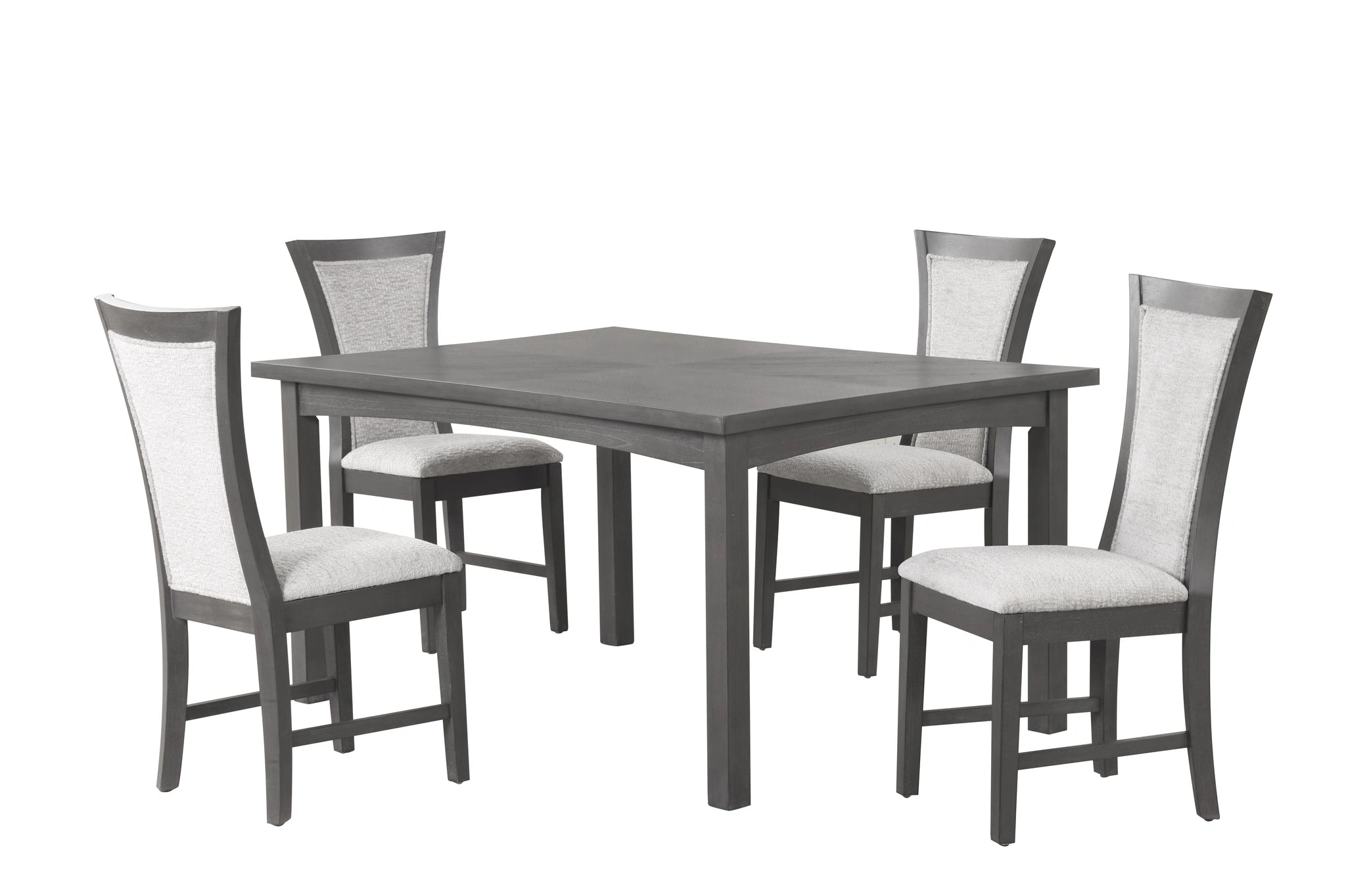 Flair 60" Dining Table & 4 Chairs (5 Pc Set)-Gray