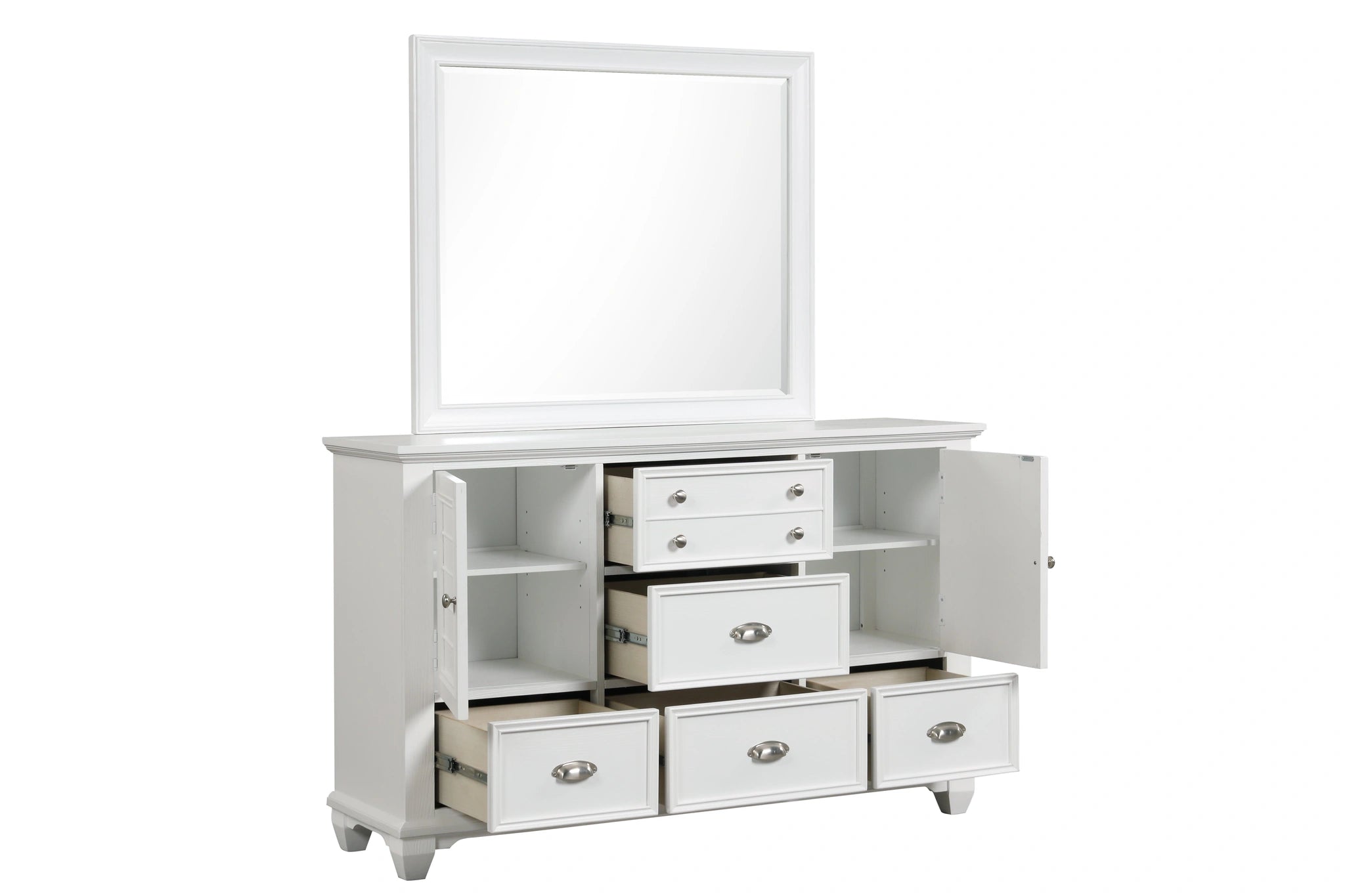 Jamestown Landscape Mirror- White