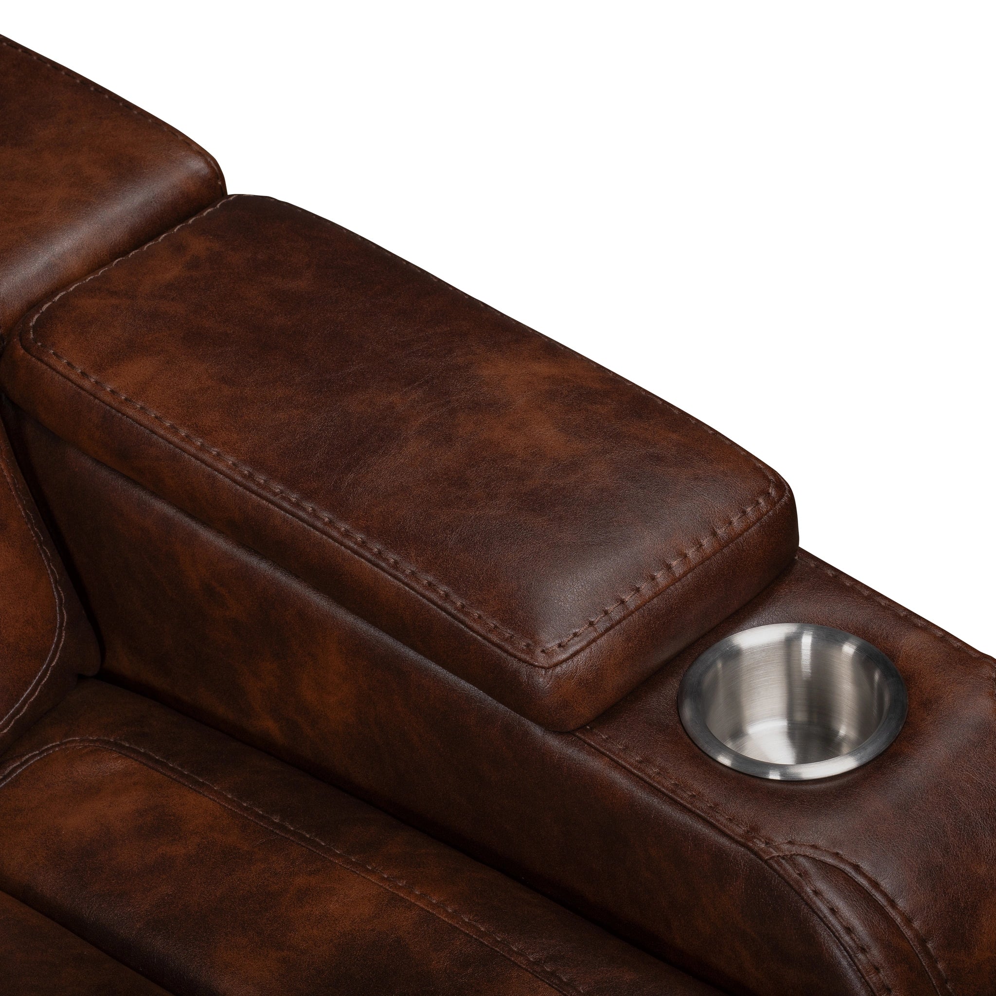 Chester Reclining Console Loveseat W/Pwr Hr & Fr-Brown