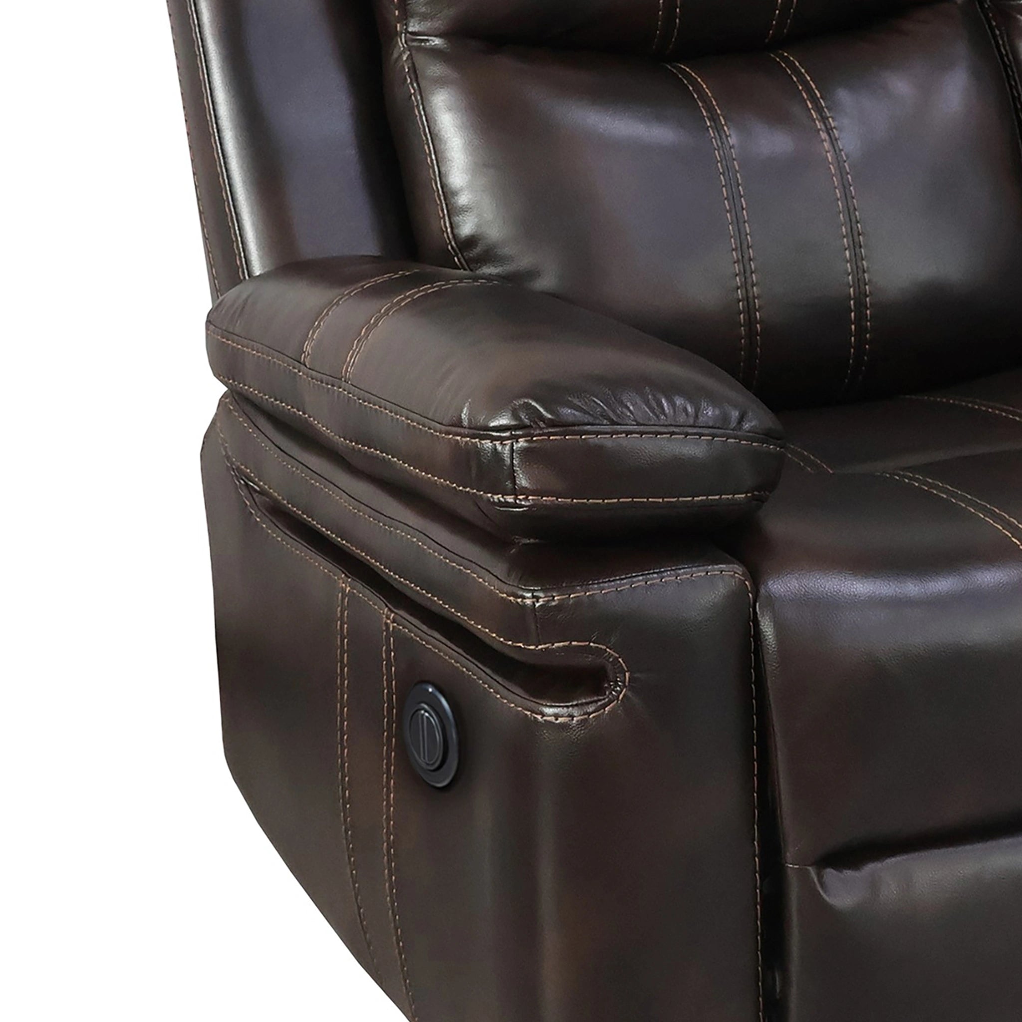 Kellen Sofa W/ Drop Down Tray & Pwr Fr-Brown