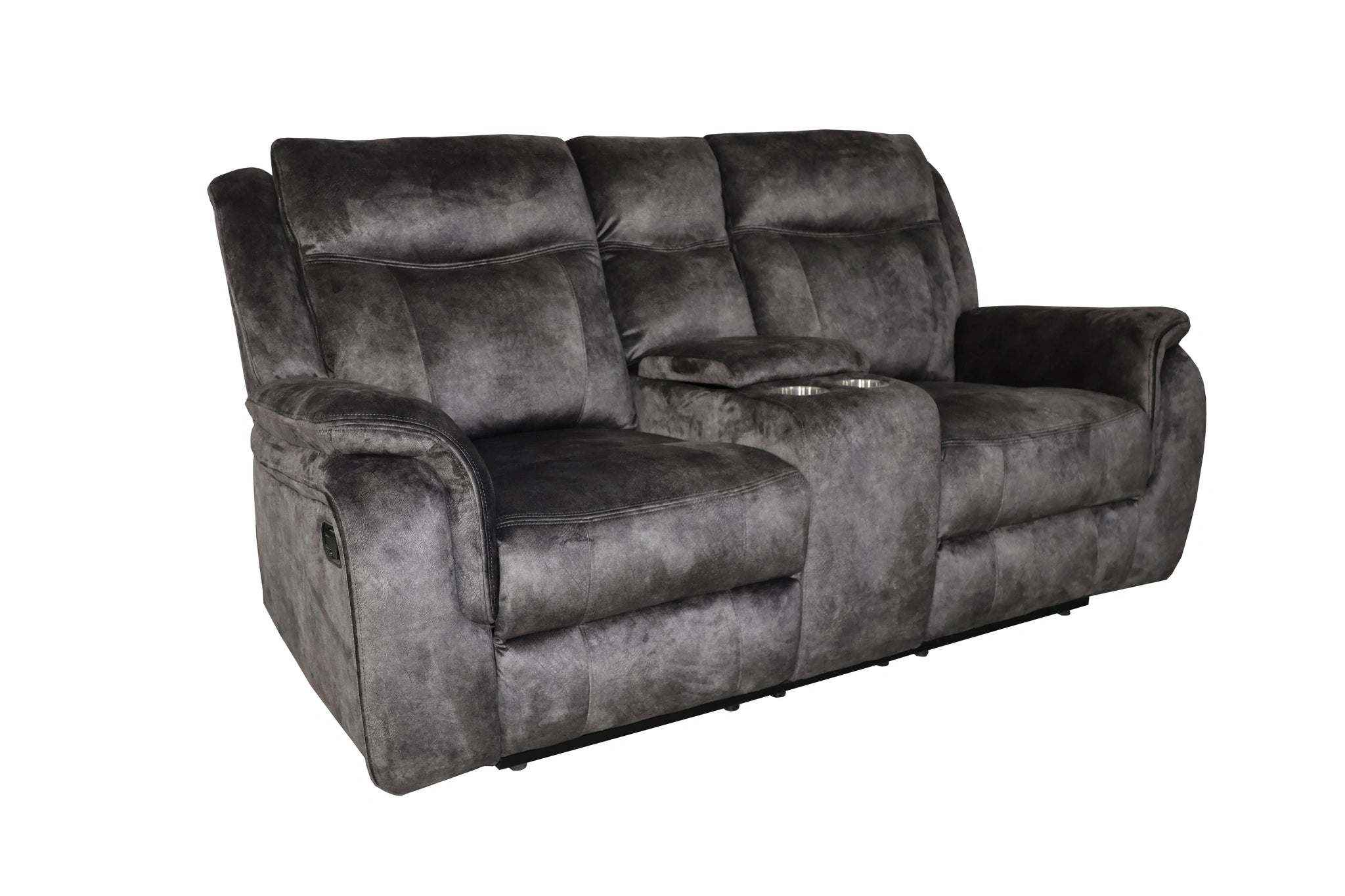 Park City Console Loveseat W/ Dual Recliners-Slate