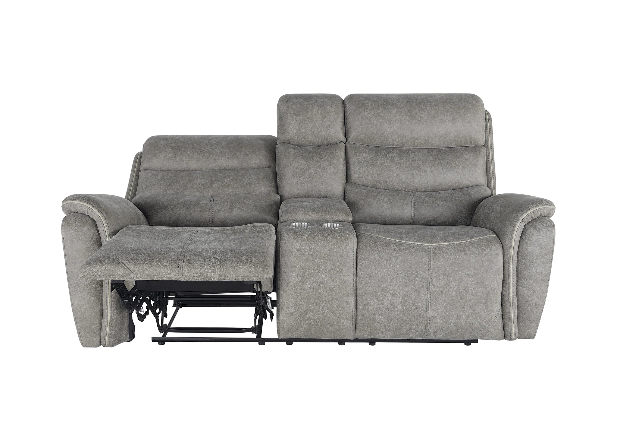 Kamari Console Loveseat W/ Dual Recliners-Gray
