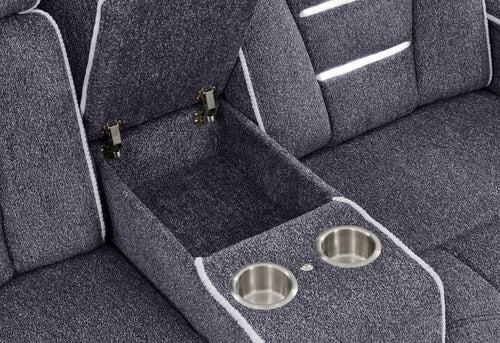 U1895 Grey P2 Reclining Sofa/Console Reclining Loveseat/Recliner