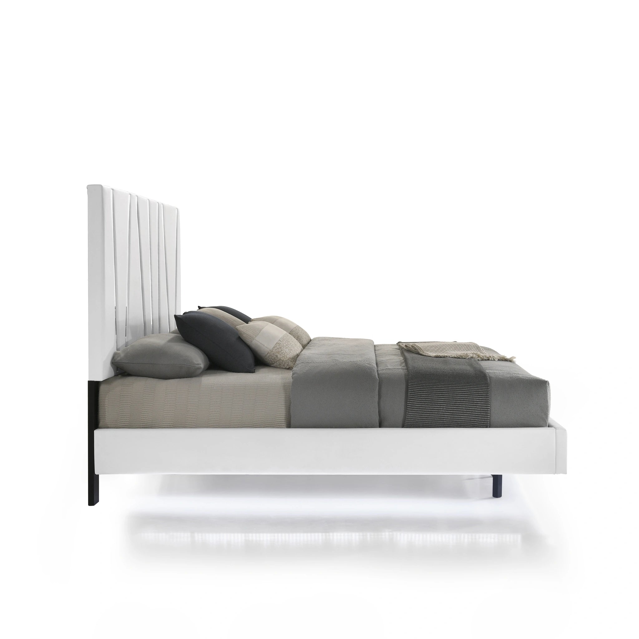 Europa 5/0 Q Headboard, Footboard & Slats-White